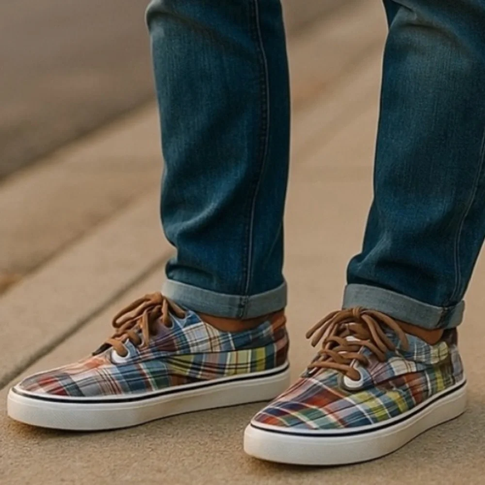Sperry Top Sider STRIPER II  Patchwork Canvas Shoes STS19310‎